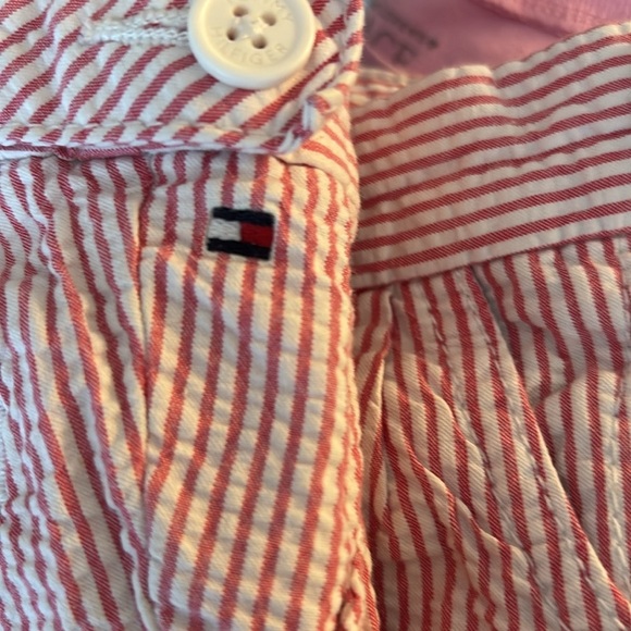 Tommy Pink and White Seersucker Shorts with Elastic Waistband - Picture 3 of 3